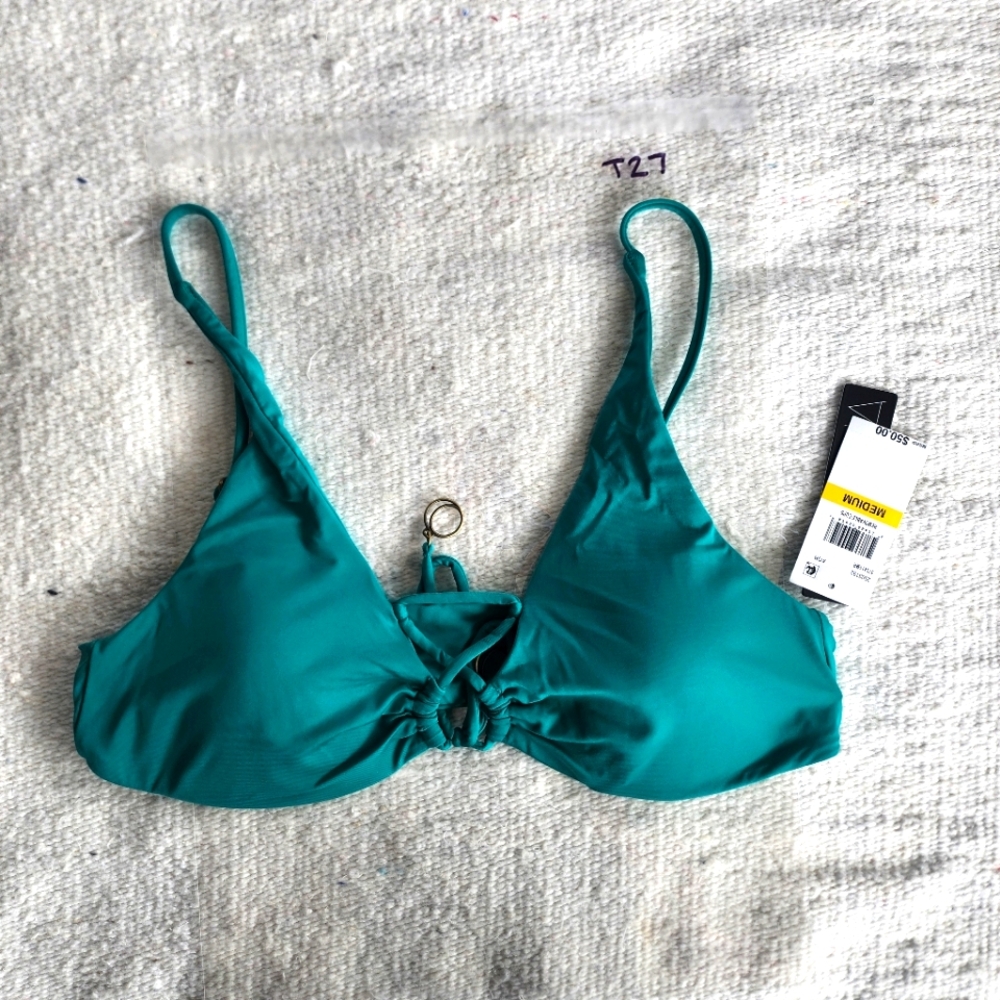 Soluna swim teal bikini top medium